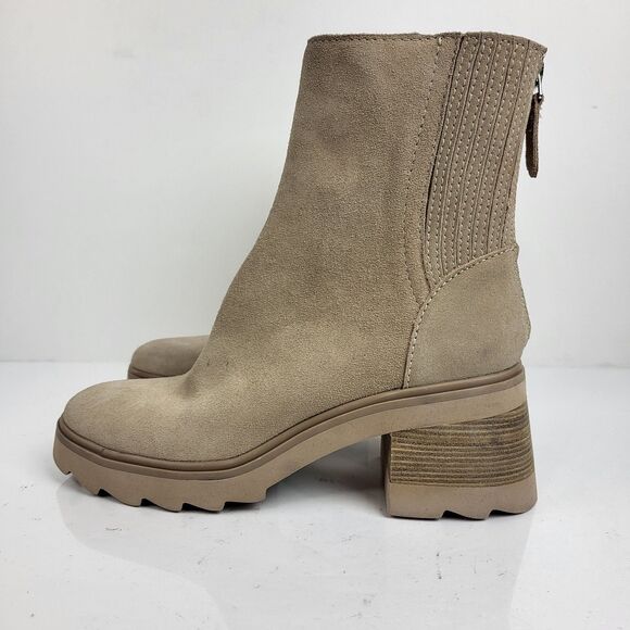 Dolce Vita Women Martey waterproof Boots Booties Chunky Block Heel Suede Zip 6.5 - Picture 3 of 15